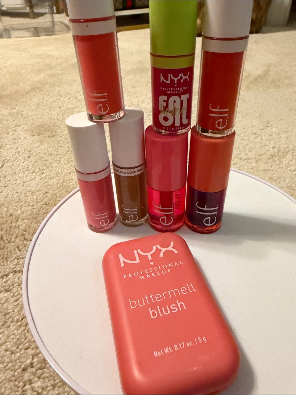NYX & e.l.f. Pink and Coral Lip & Cheek Set - Buttermelt Blush 8pc set